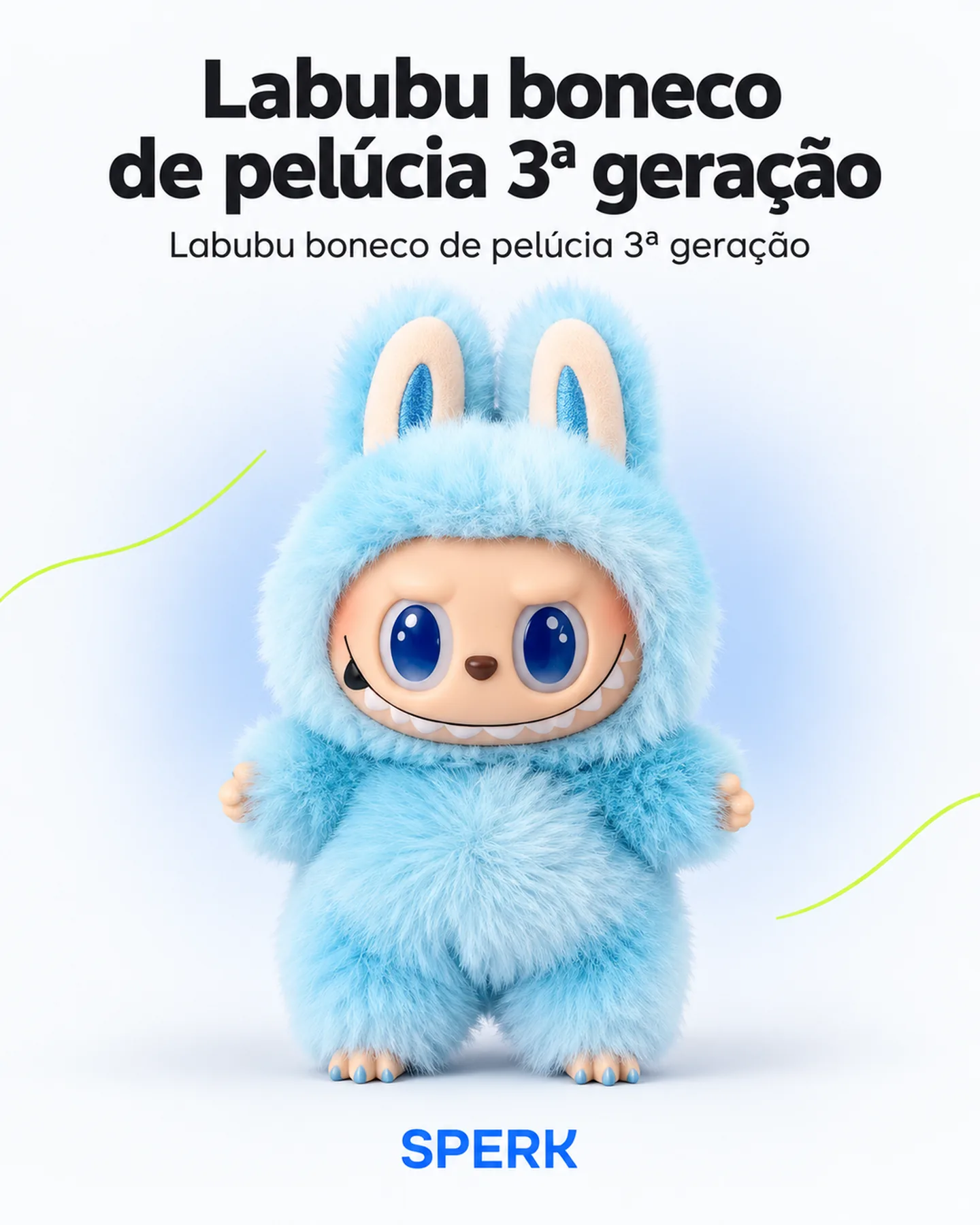 Labubu boneco de pelúcia 3ª geração — painel 1