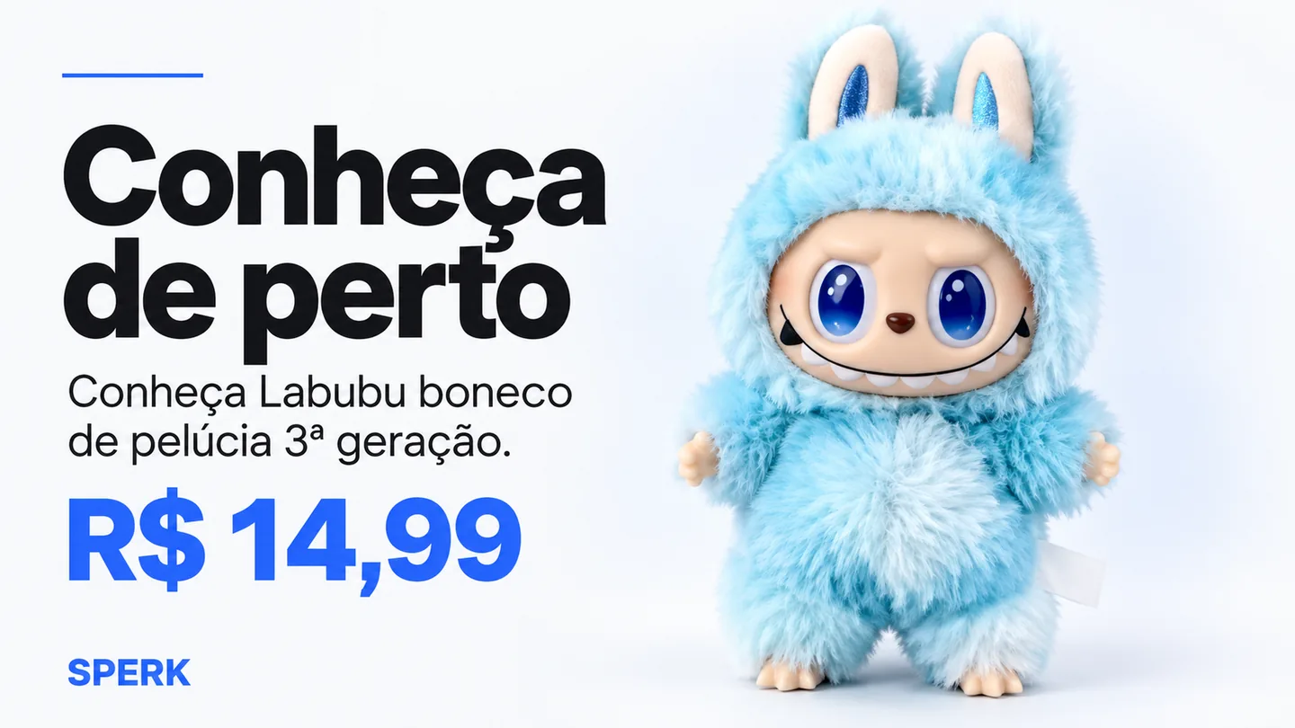 Labubu boneco de pelúcia 3ª geração — heroi descricao
