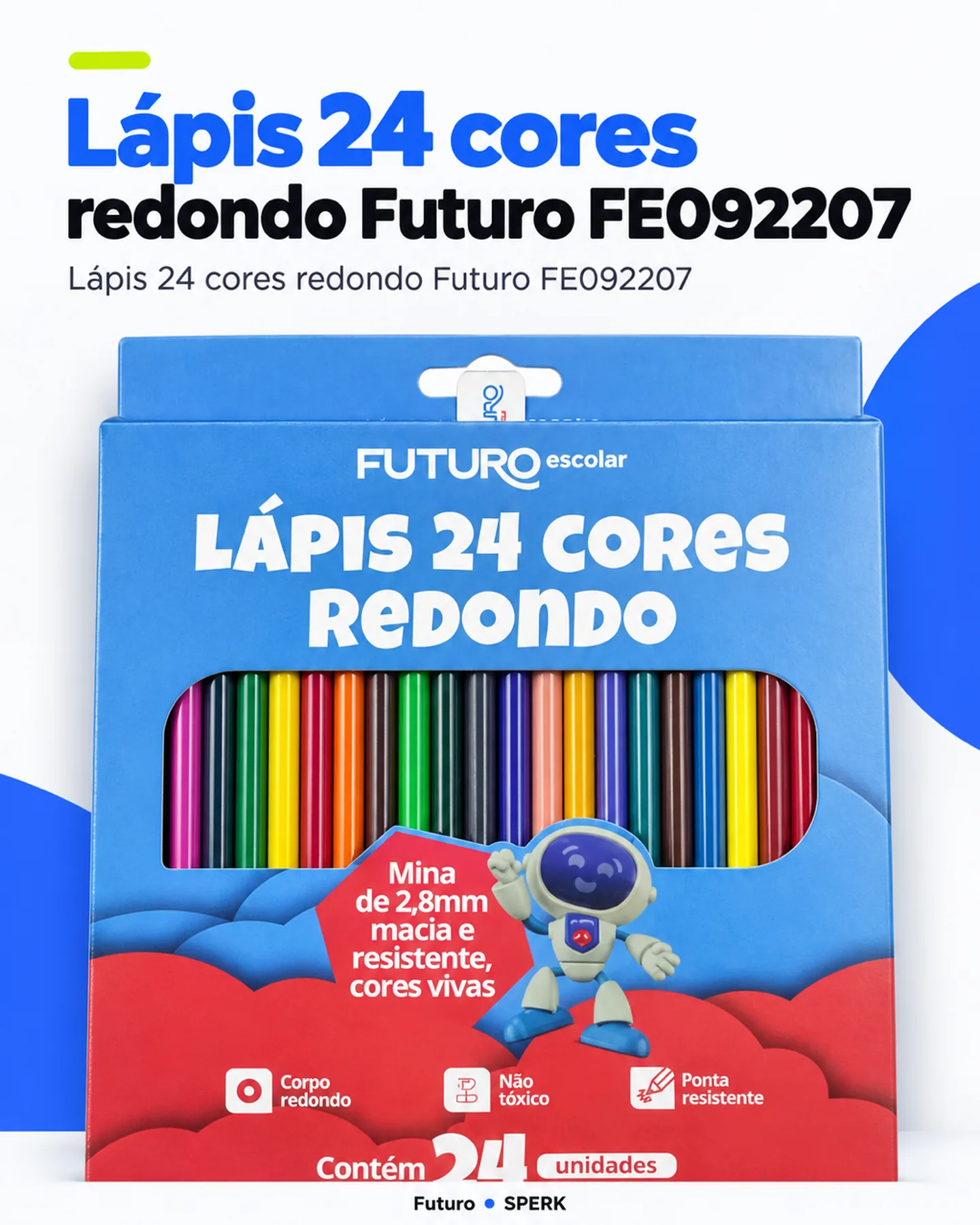 Lápis 24 cores redondo Futuro FE092207 — painel 2