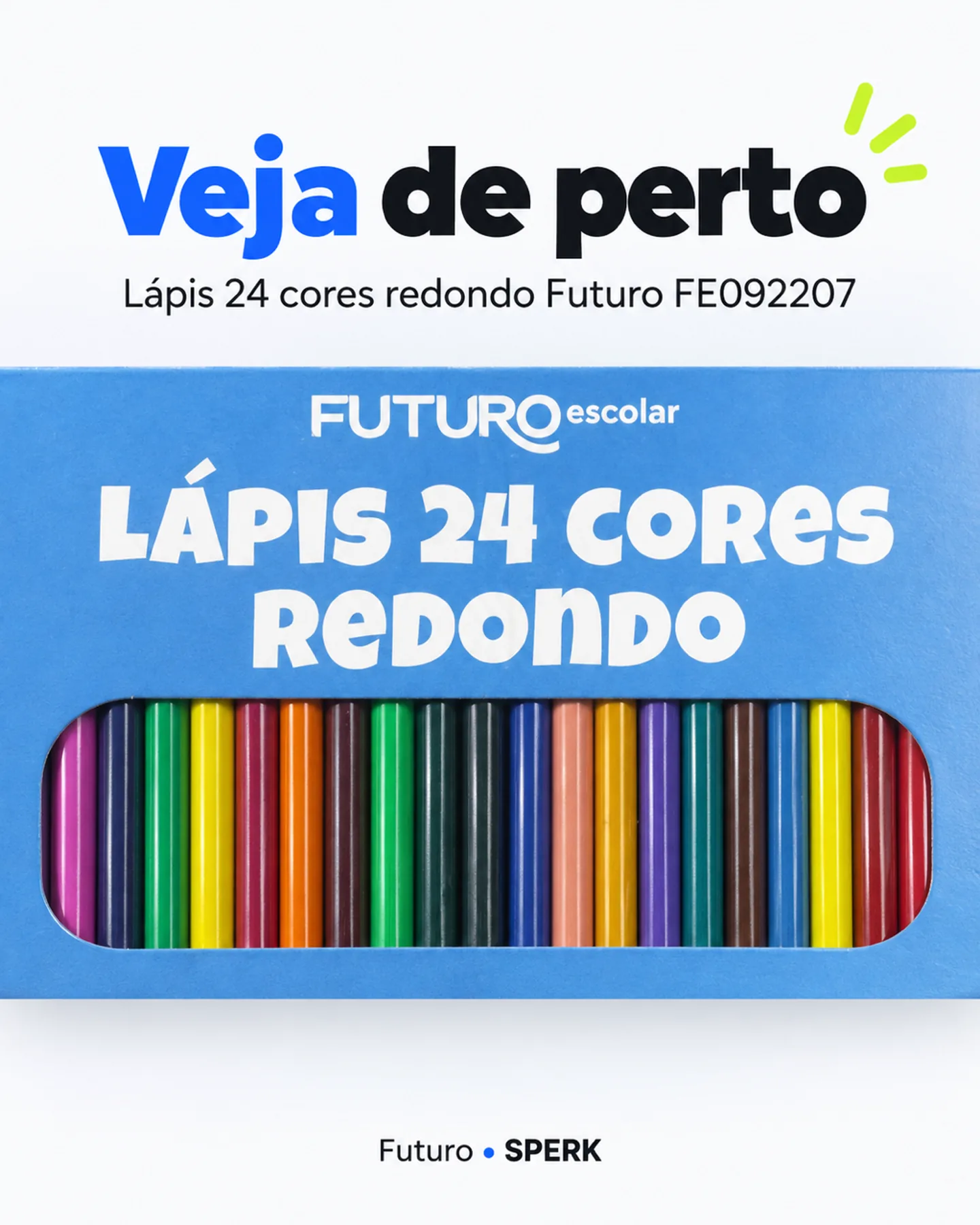 Lápis 24 cores redondo Futuro FE092207 — painel 3