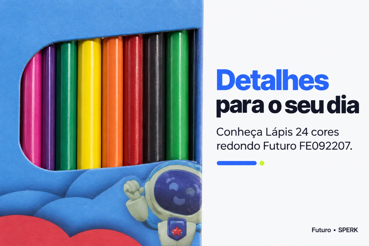 Lápis 24 cores redondo Futuro FE092207 — diferencial uso
