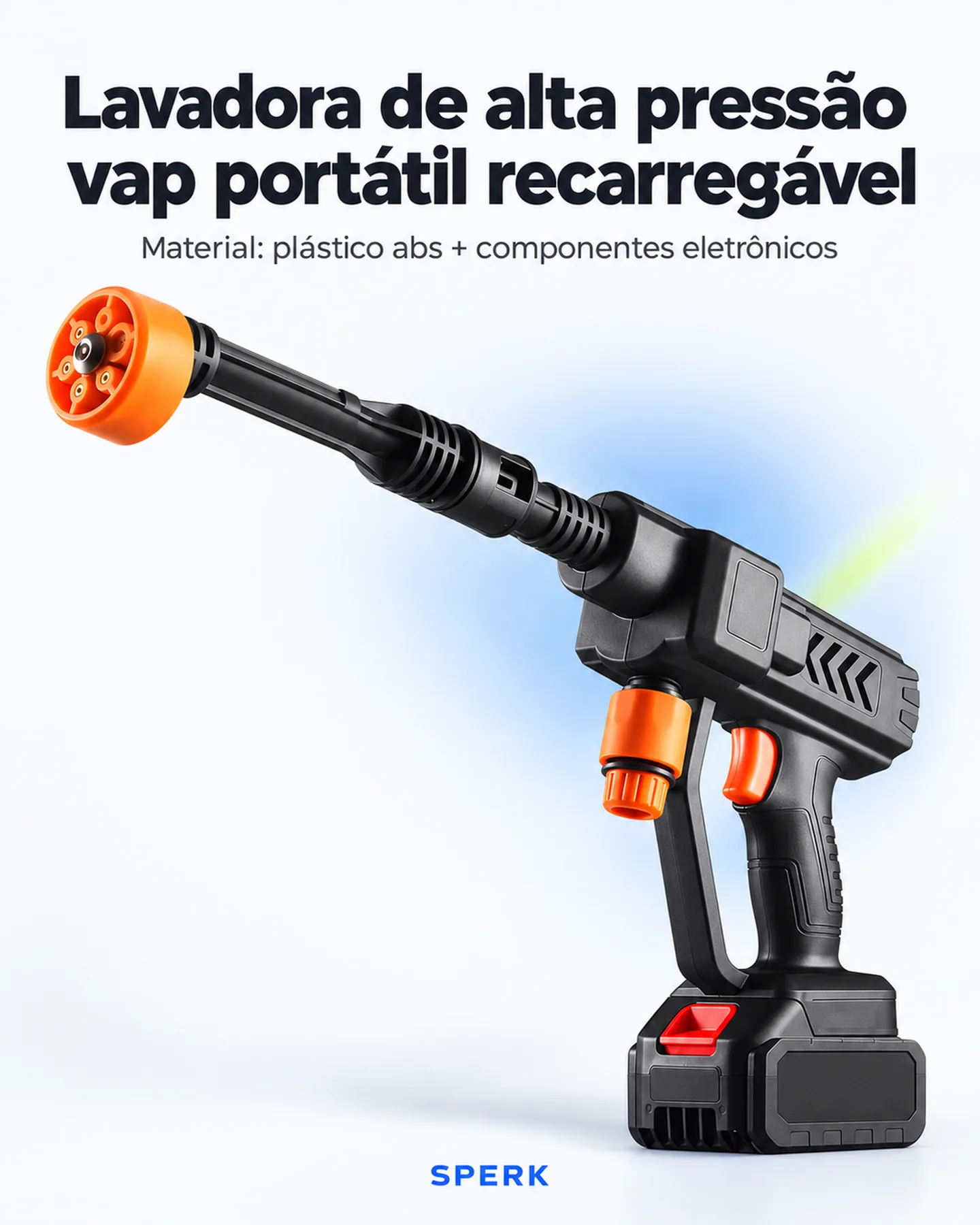 Lavadora de alta pressão vap portátil recarregável — painel 1