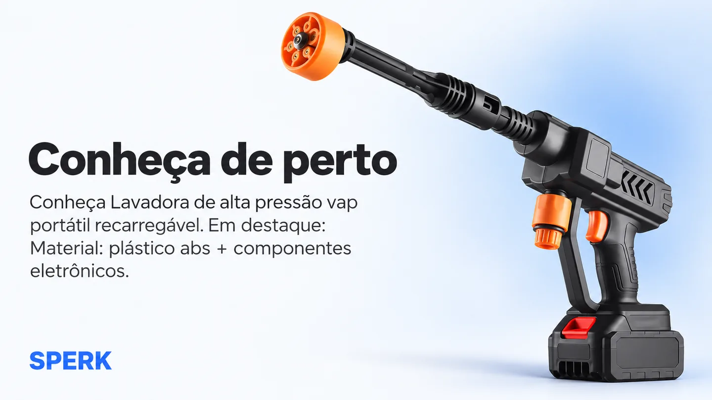 Lavadora de alta pressão vap portátil recarregável — heroi descricao