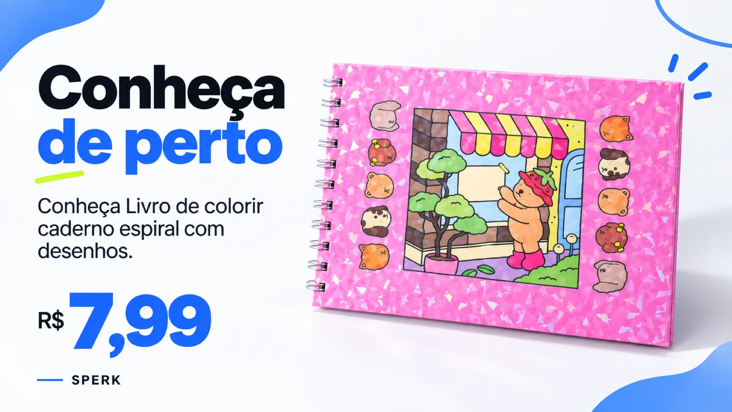 Livro de colorir caderno espiral com desenhos — heroi descricao