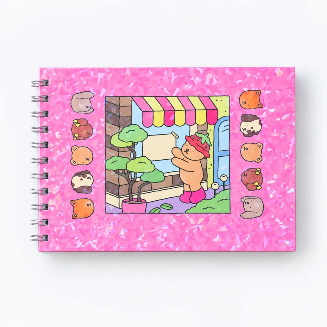 Livro de colorir caderno espiral com desenhos