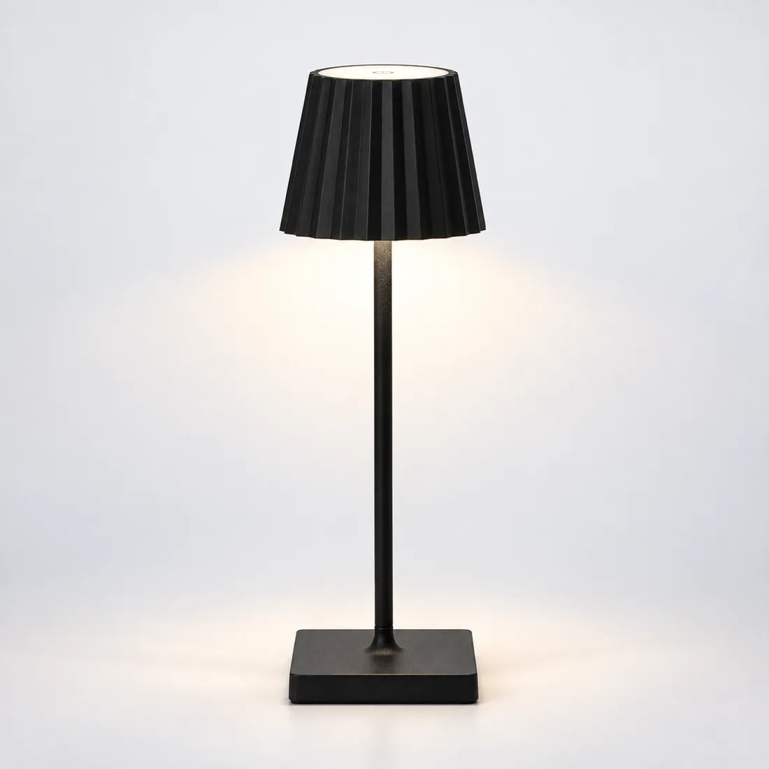 Luminária abajur mesa LED touch sem fio recarregável preto