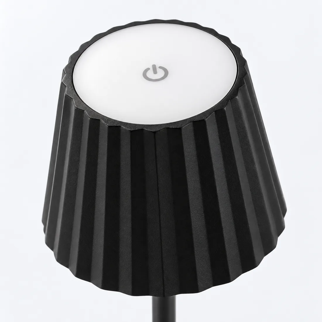 Luminária abajur mesa LED touch sem fio recarregável preto — detalhe