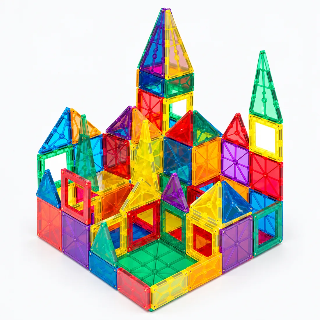 Magnetic tiles set construction building blocks educational stem toy — frente estudio