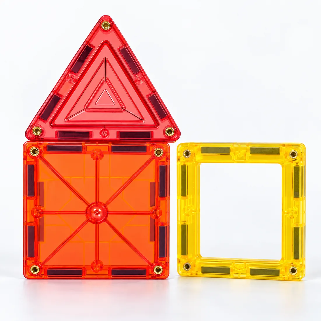 Magnetic tiles set construction building blocks educational stem toy — angulo detalhe