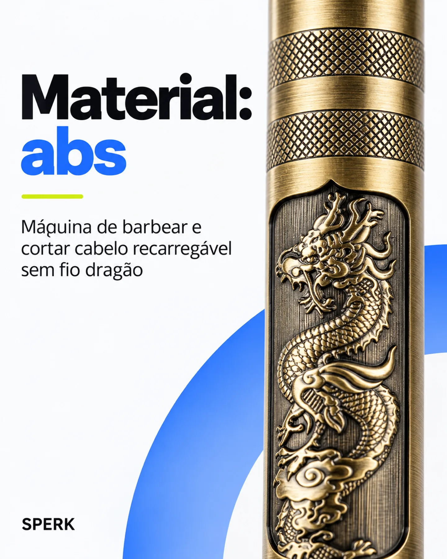 Máquina de barbear e cortar cabelo recarregável sem fio dragão — painel 3