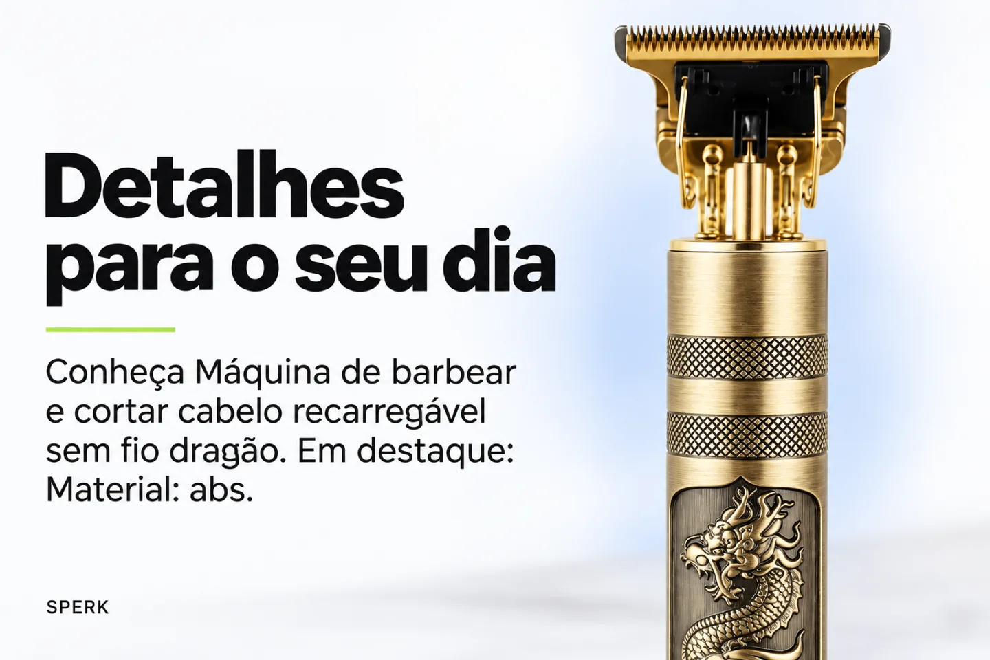 Máquina de barbear e cortar cabelo recarregável sem fio dragão — diferencial uso