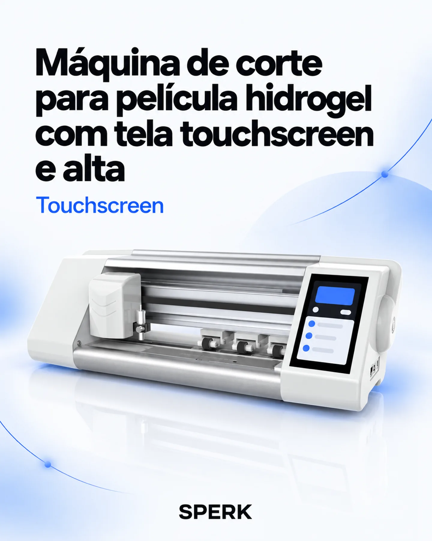 Máquina de corte para película hidrogel com tela touchscreen e alta — painel 1