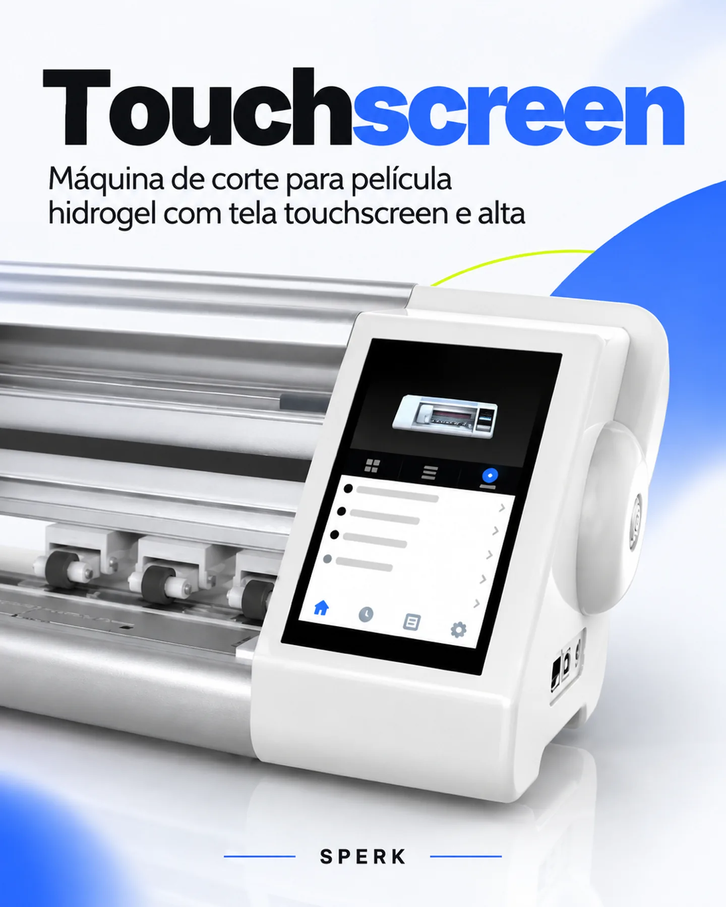 Máquina de corte para película hidrogel com tela touchscreen e alta — painel 2