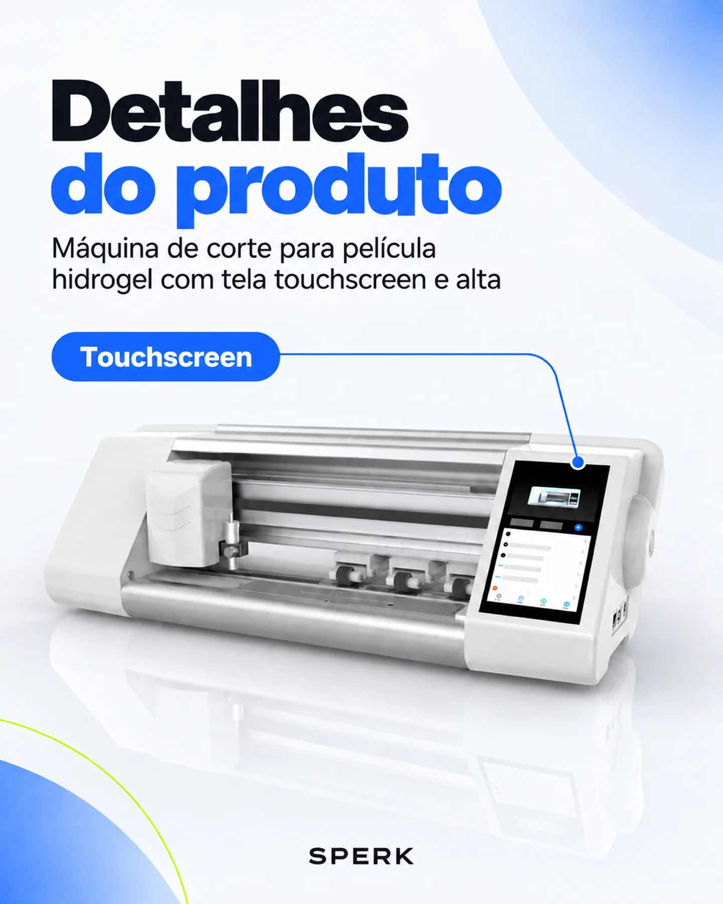 Máquina de corte para película hidrogel com tela touchscreen e alta — painel 4
