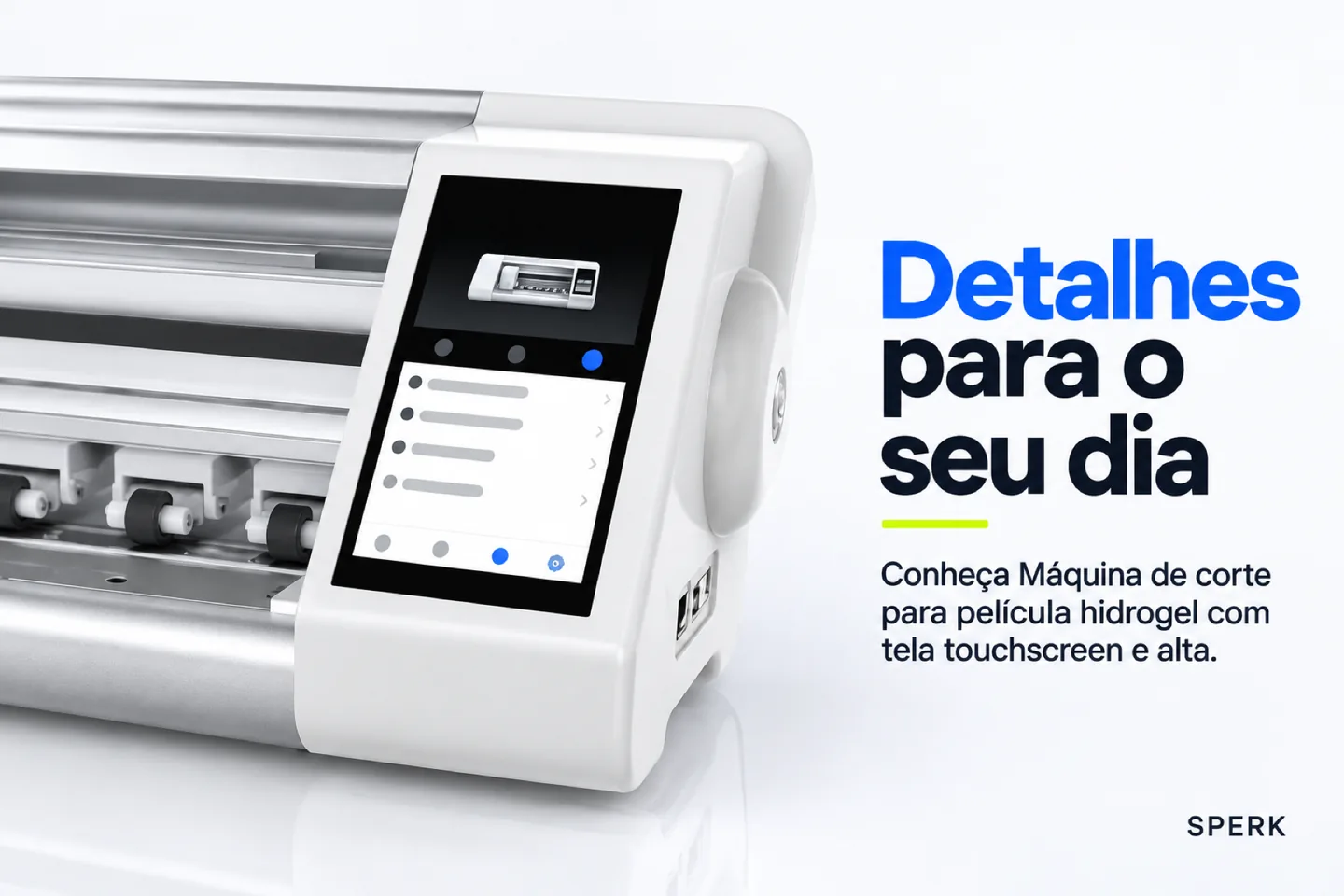 Máquina de corte para película hidrogel com tela touchscreen e alta — diferencial uso