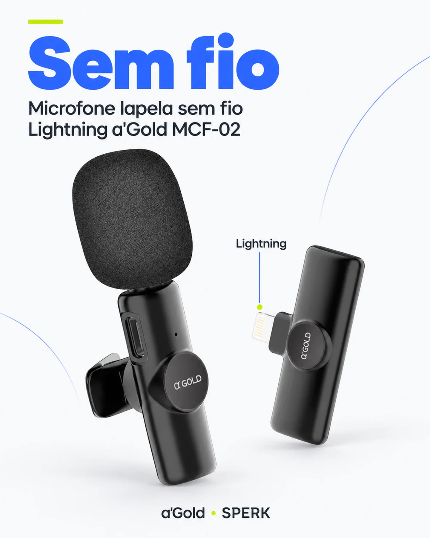 Microfone lapela sem fio Lightning a'Gold MCF-02 — painel 2