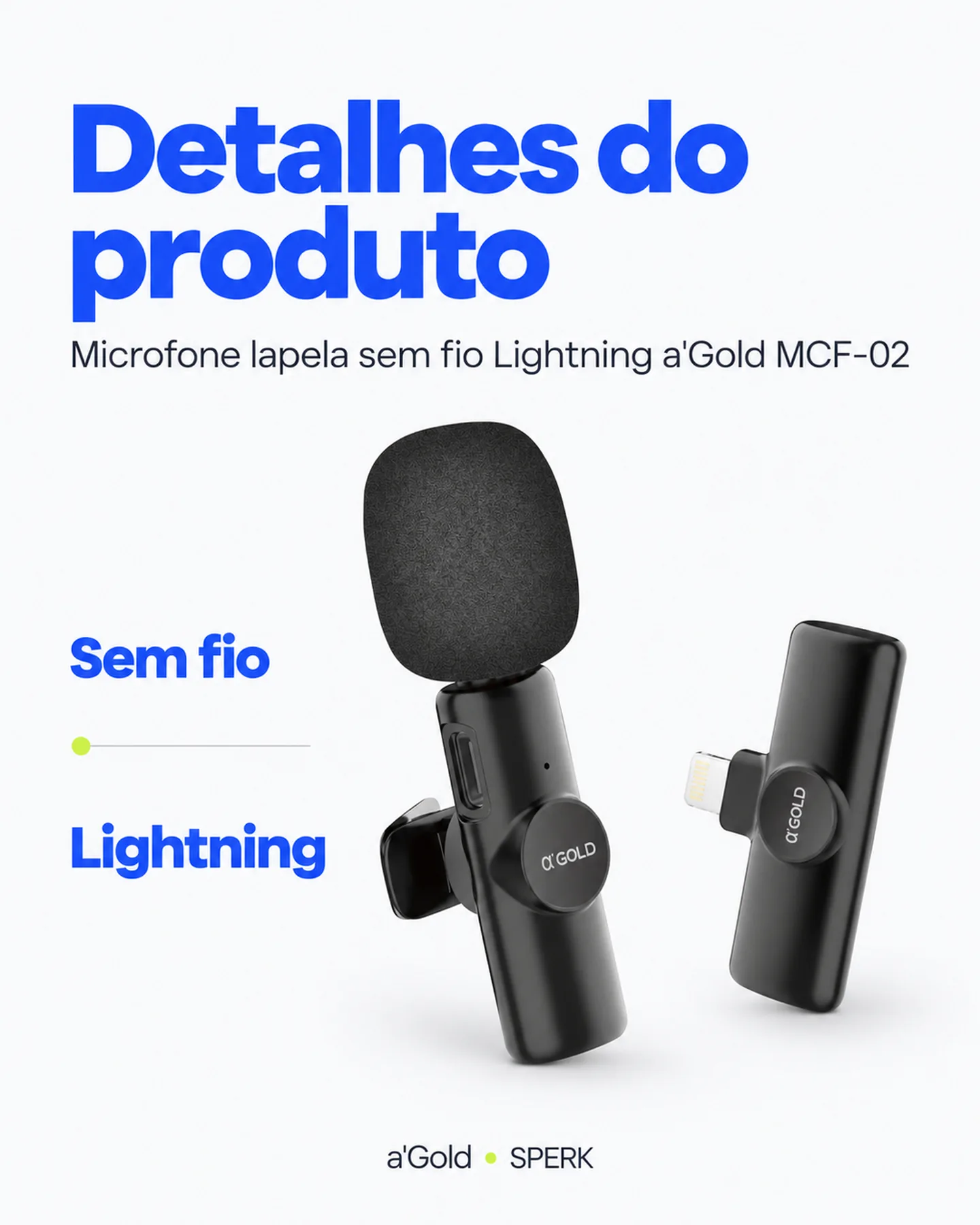 Microfone lapela sem fio Lightning a'Gold MCF-02 — painel 4