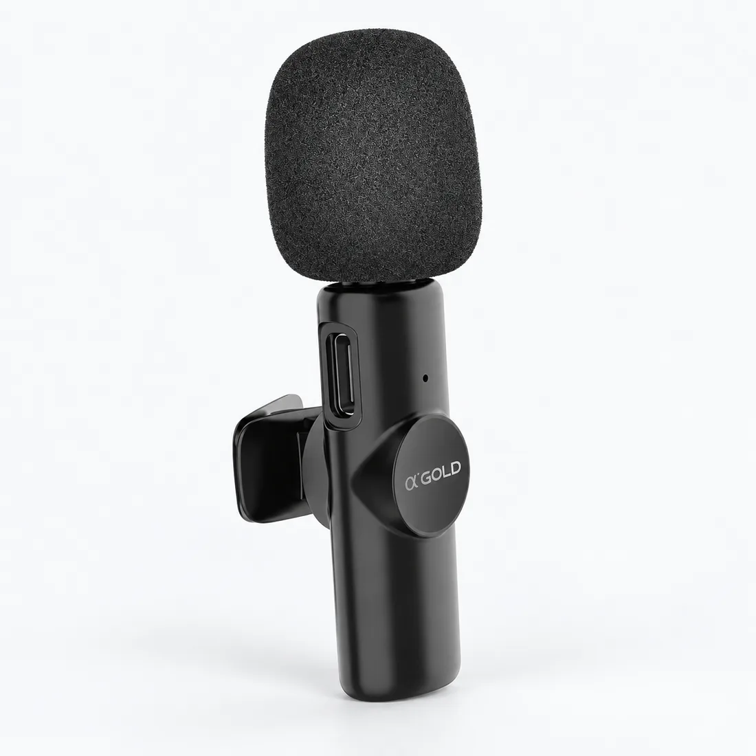 Microfone lapela sem fio Lightning a'Gold MCF-02 — verso lateral