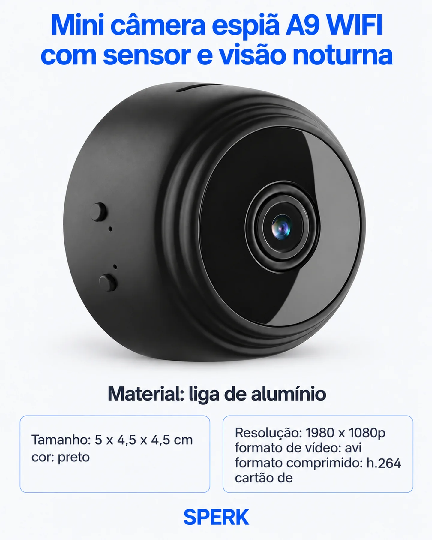 Mini câmera espiã A9 WIFI com sensor e visão noturna — painel 1