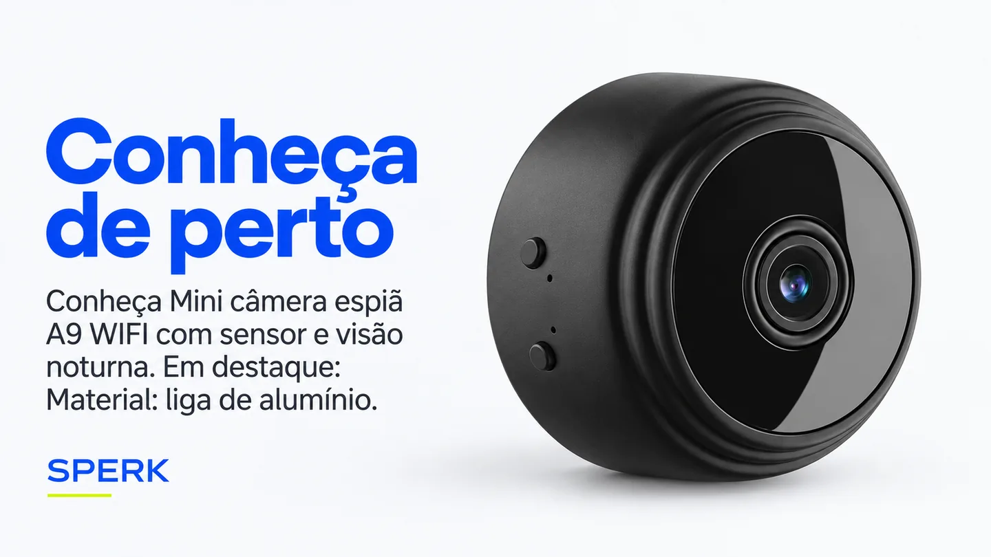 Mini câmera espiã A9 WIFI com sensor e visão noturna — heroi descricao