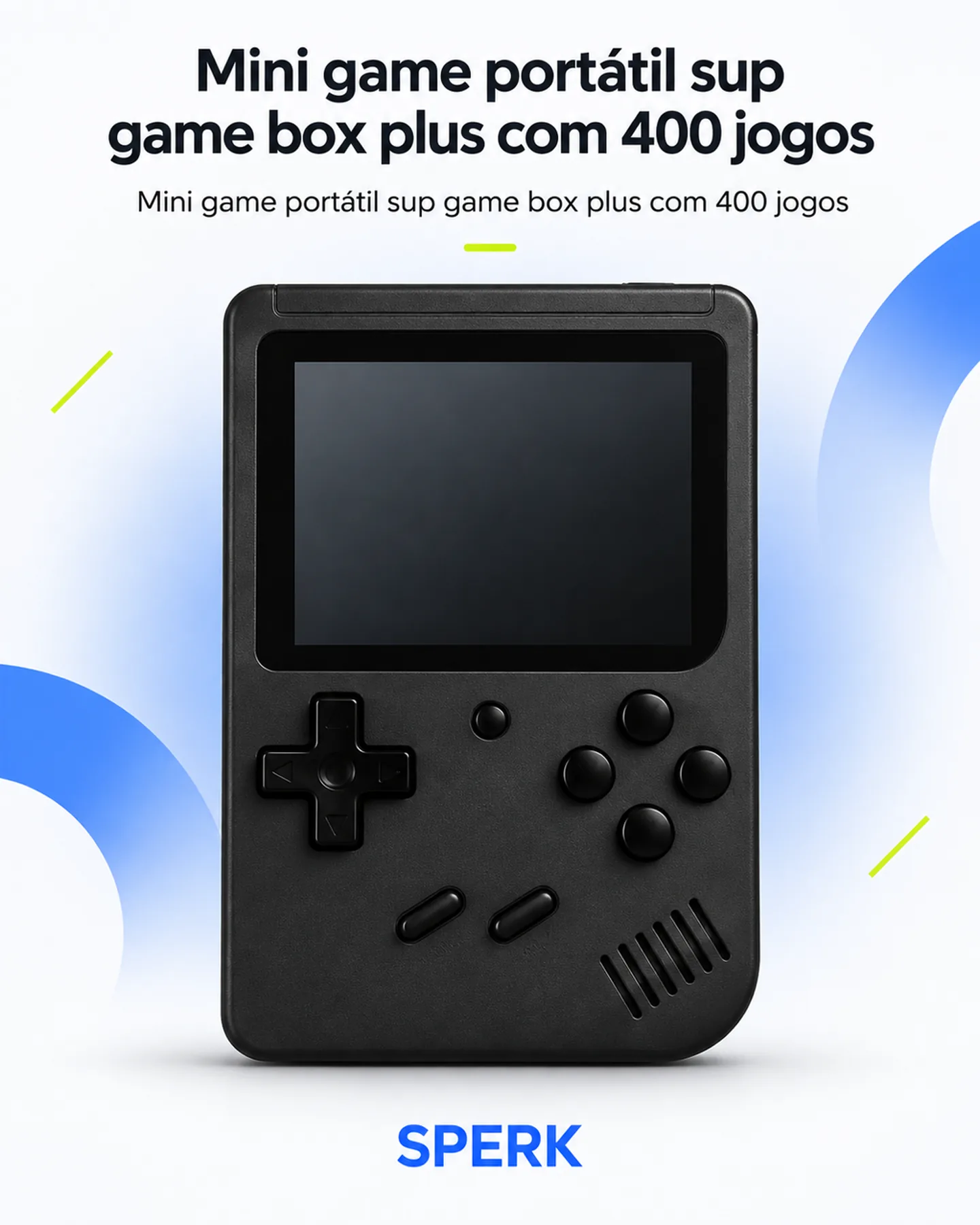 Mini game portátil sup game box plus com 400 jogos — painel 1
