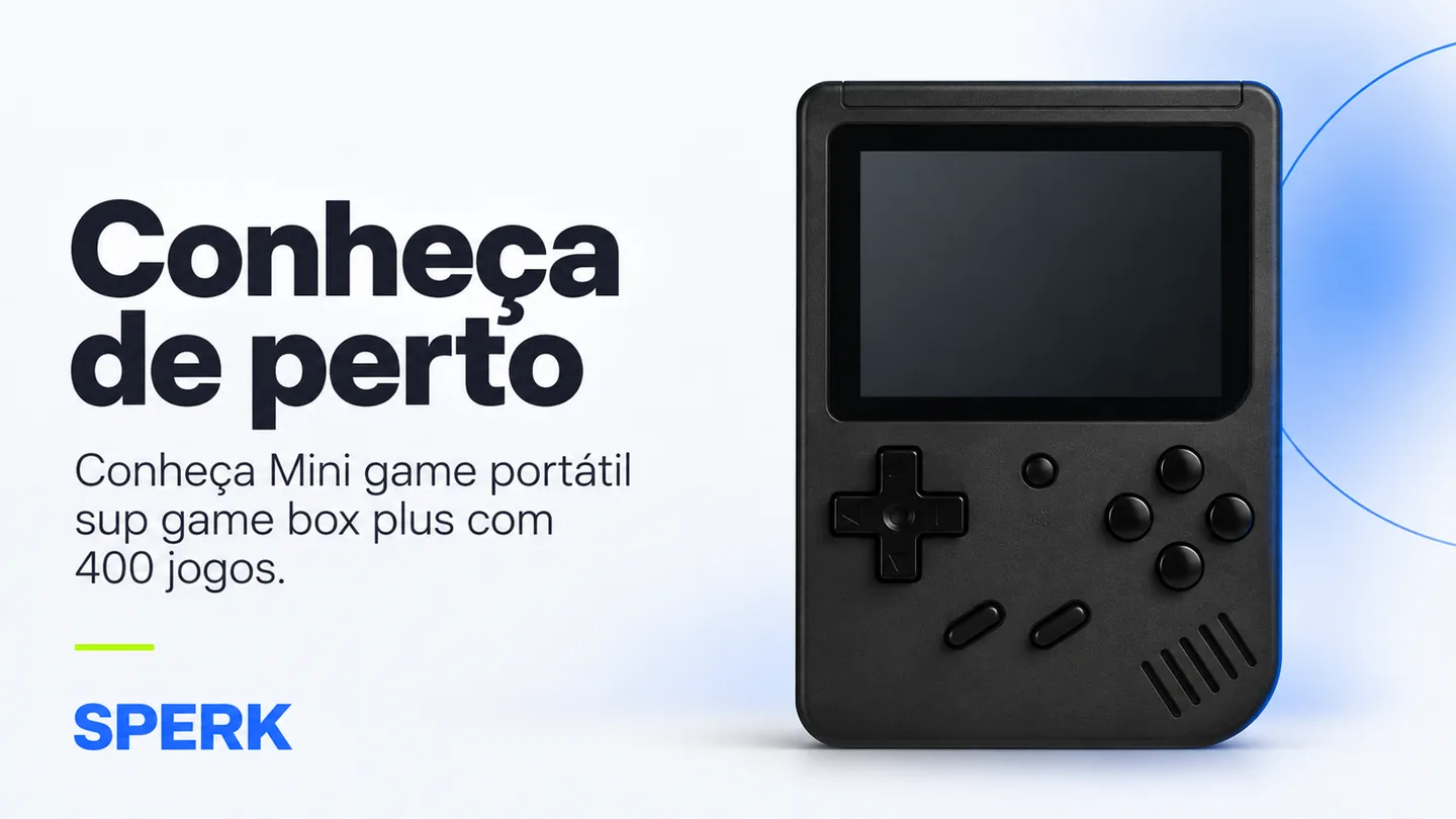 Mini game portátil sup game box plus com 400 jogos — heroi descricao