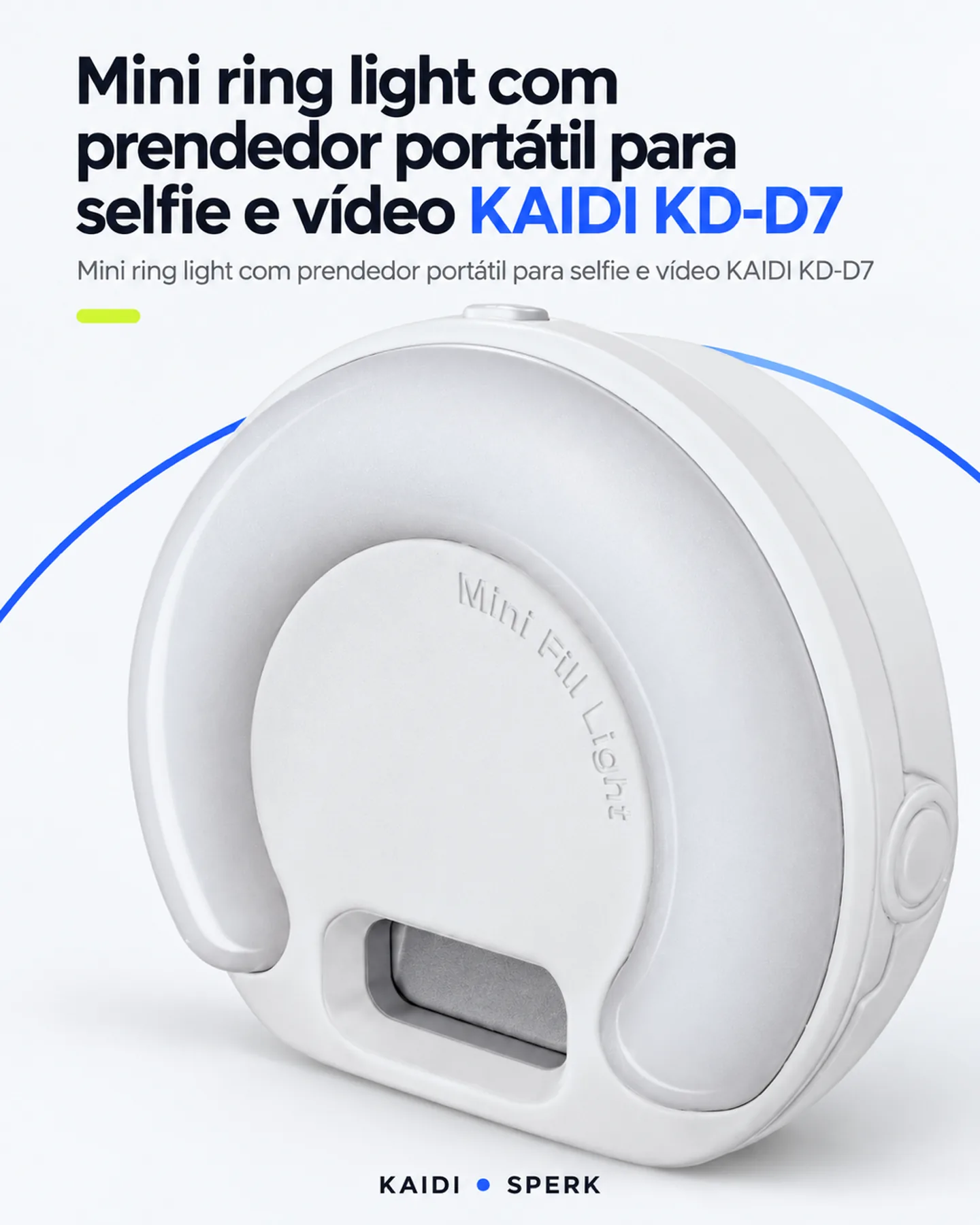 Mini ring light com prendedor portátil para selfie e vídeo KAIDI KD-D7 — painel 2
