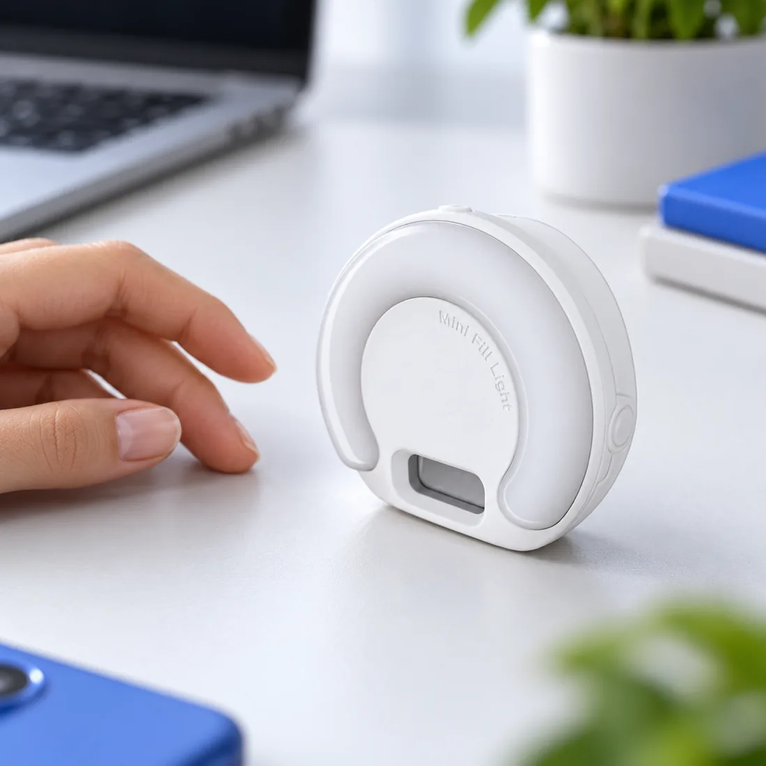 Mini ring light com prendedor portátil para selfie e vídeo KAIDI KD-D7 — escala
