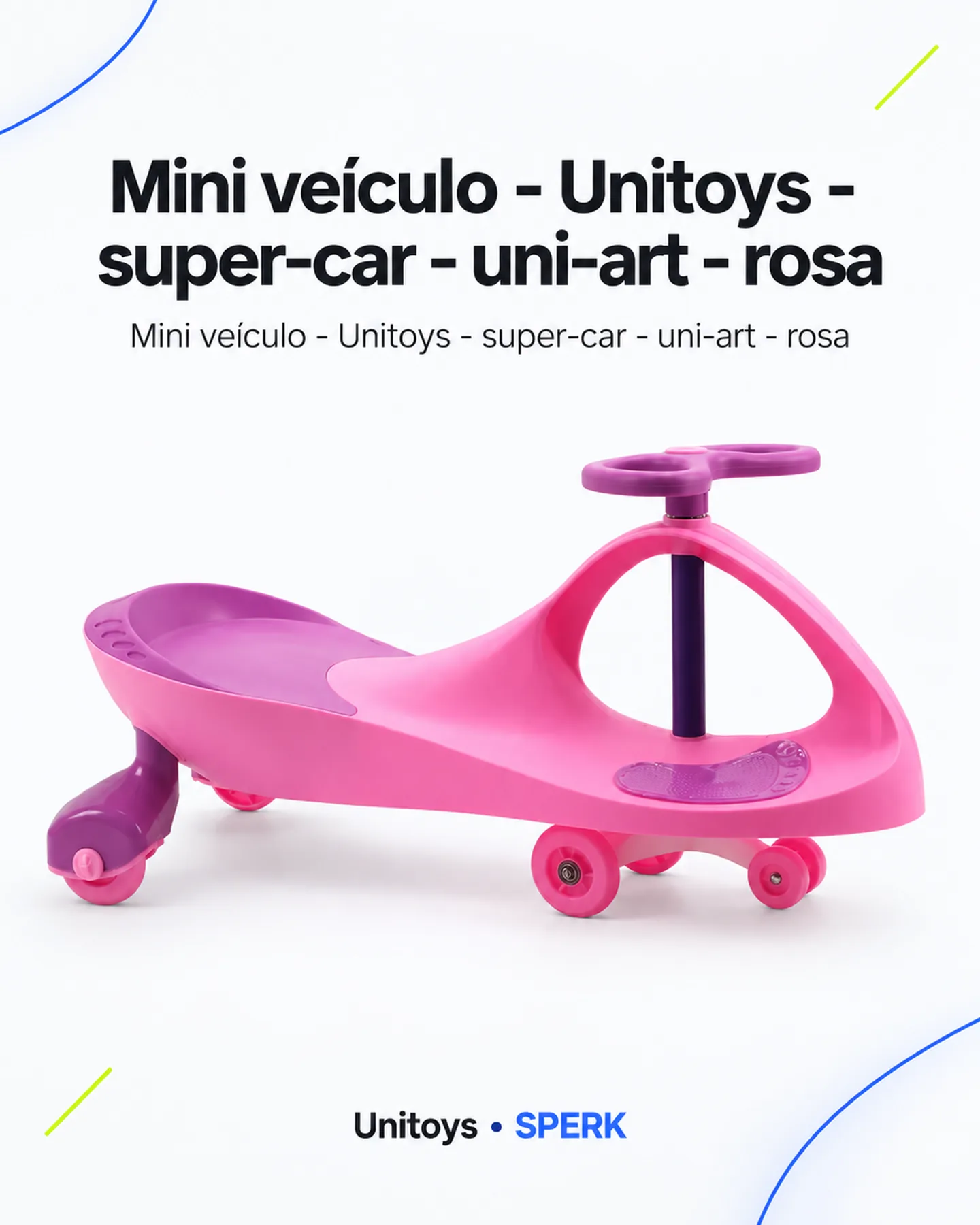 Mini veículo - Unitoys - super-car - uni-art - rosa — painel 1