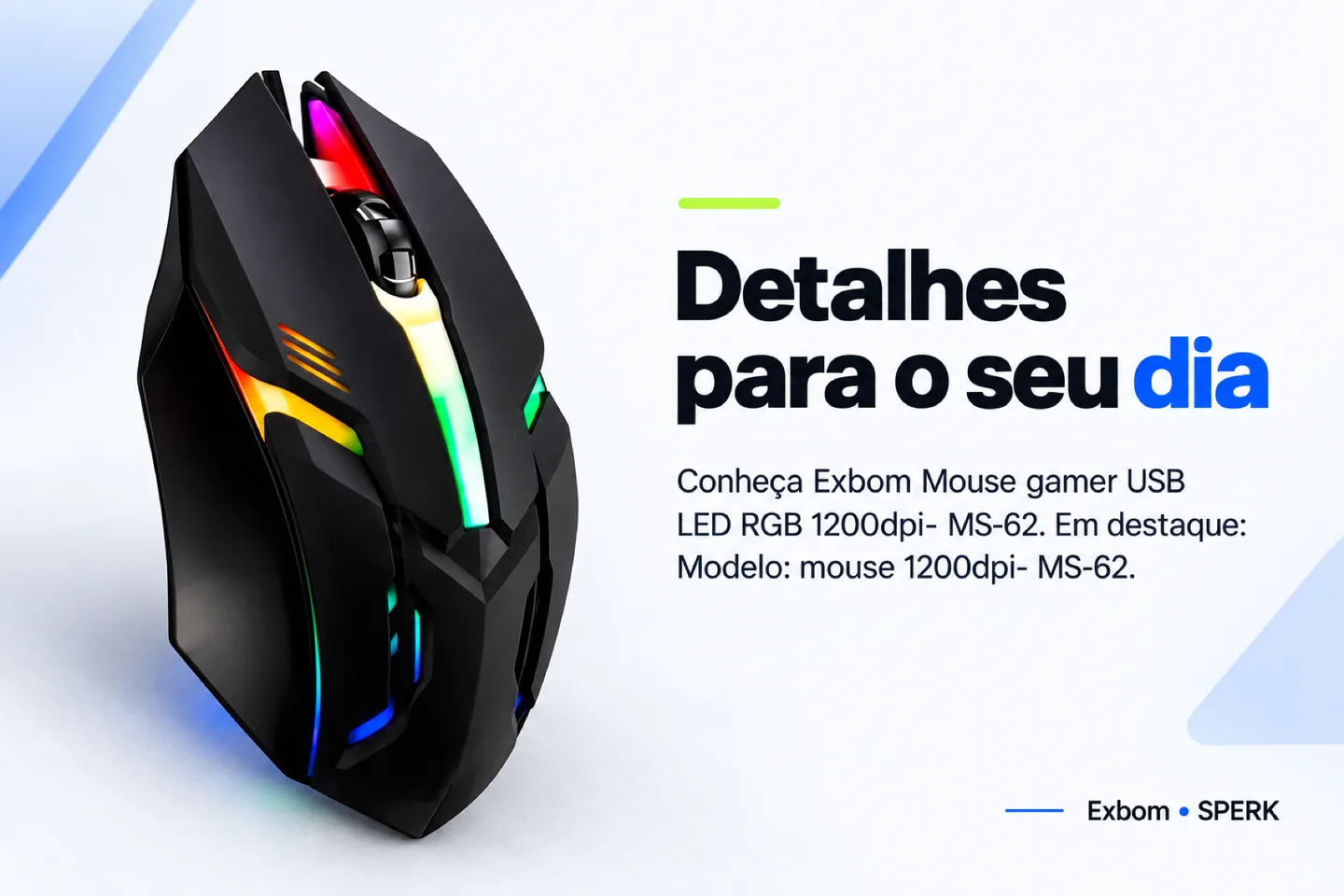 Exbom Mouse gamer USB LED RGB 1200dpi- MS-62 — diferencial uso