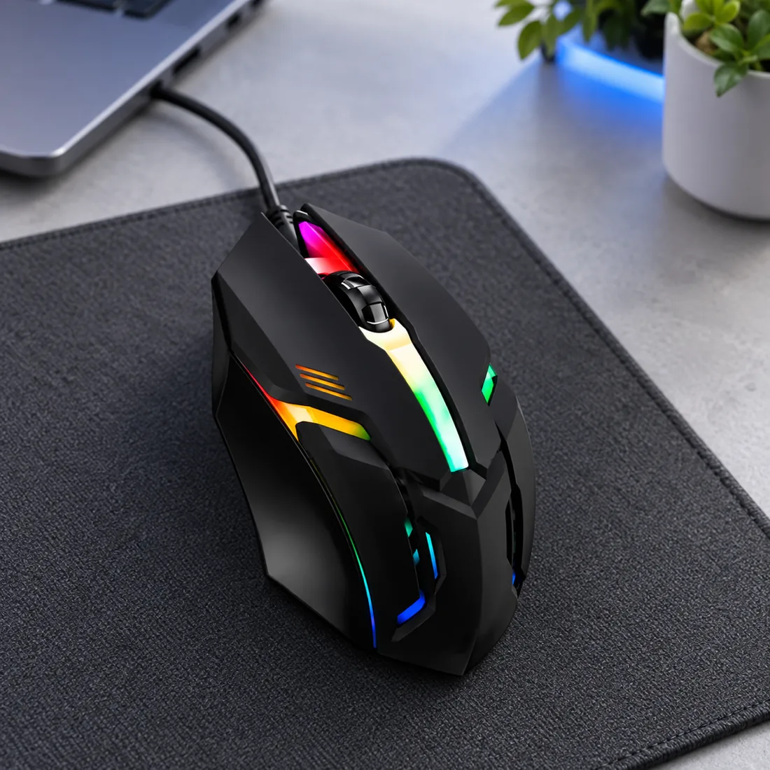 Exbom Mouse gamer USB LED RGB 1200dpi- MS-62 — uso