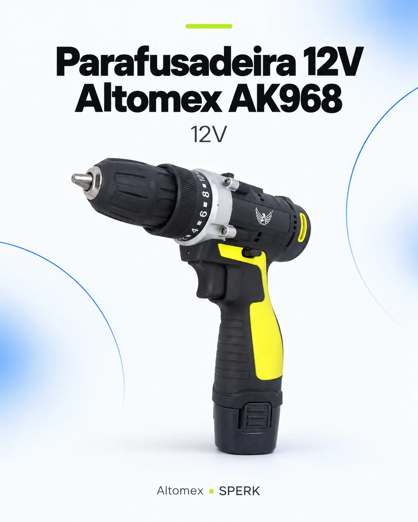 Parafusadeira 12V Altomex AK968 — painel 1