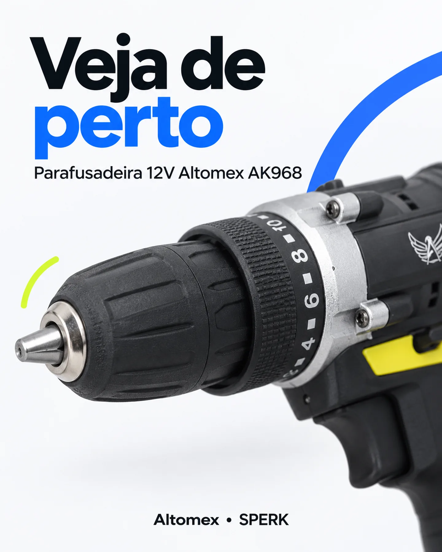 Parafusadeira 12V Altomex AK968 — painel 3