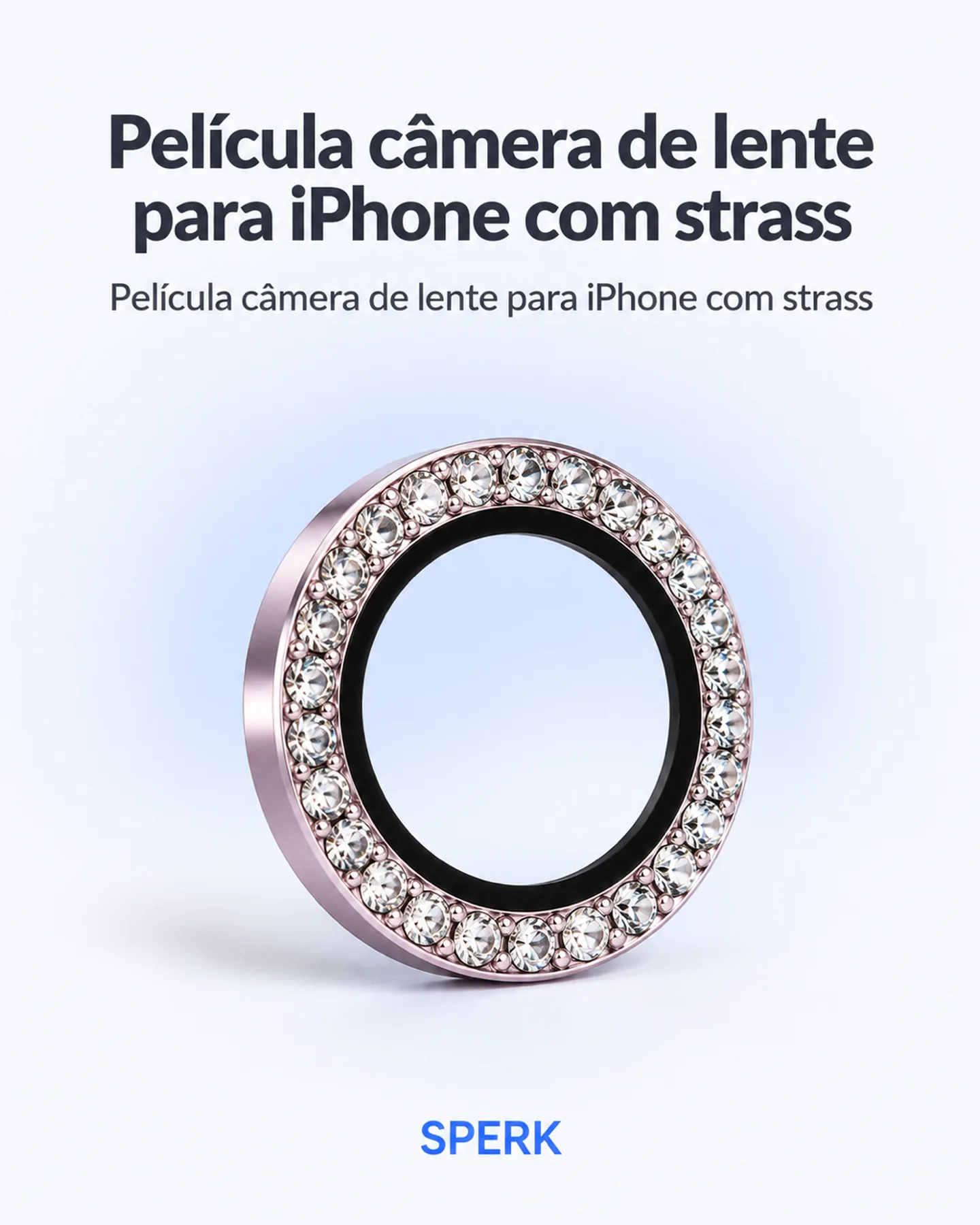 Película câmera de lente para iPhone com strass — painel 1
