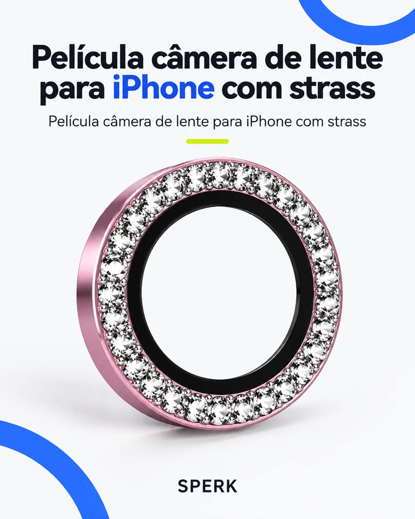 Película câmera de lente para iPhone com strass — painel 2