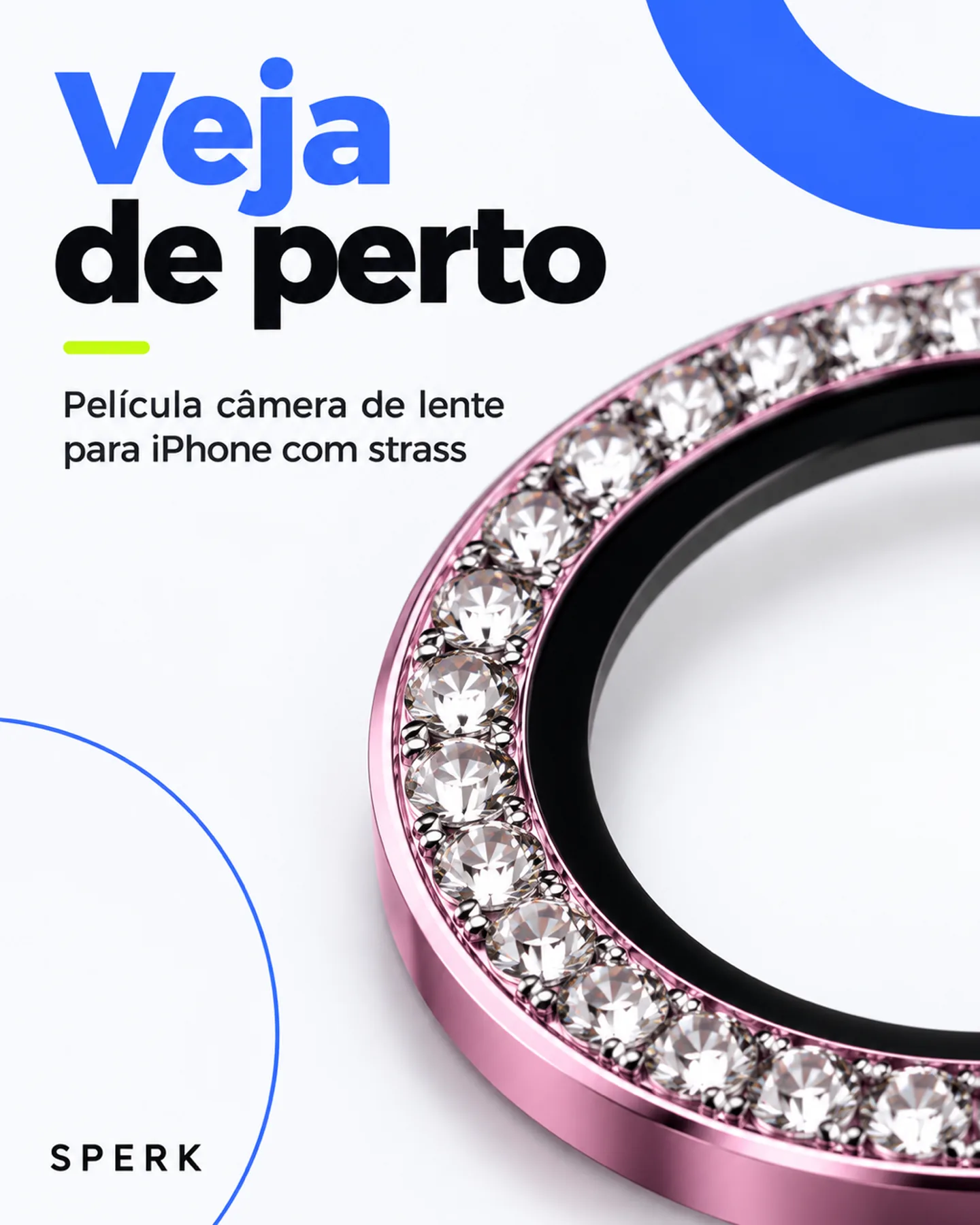 Película câmera de lente para iPhone com strass — painel 3