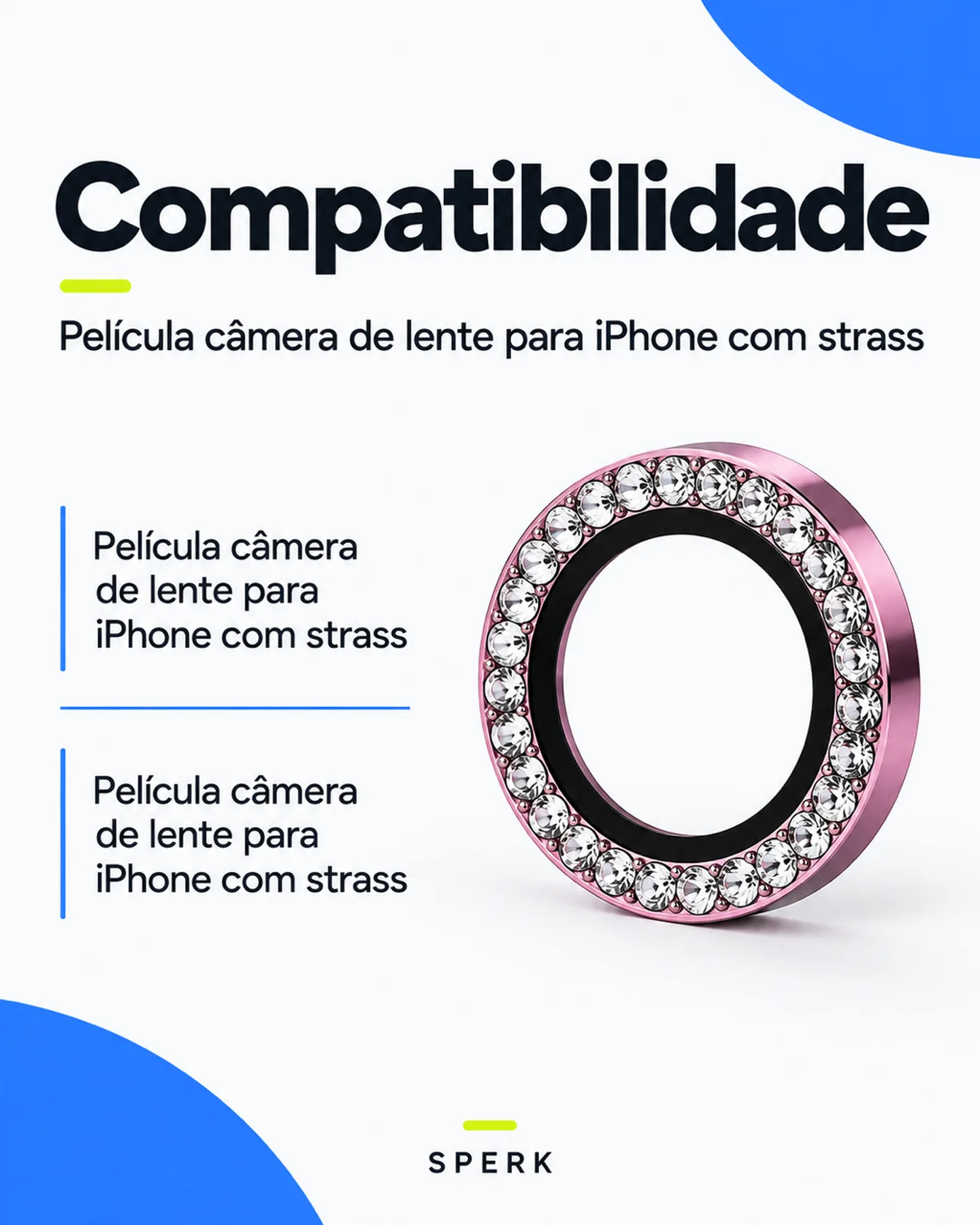 Película câmera de lente para iPhone com strass — painel 4