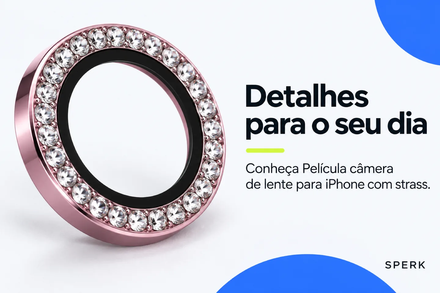 Película câmera de lente para iPhone com strass — diferencial uso
