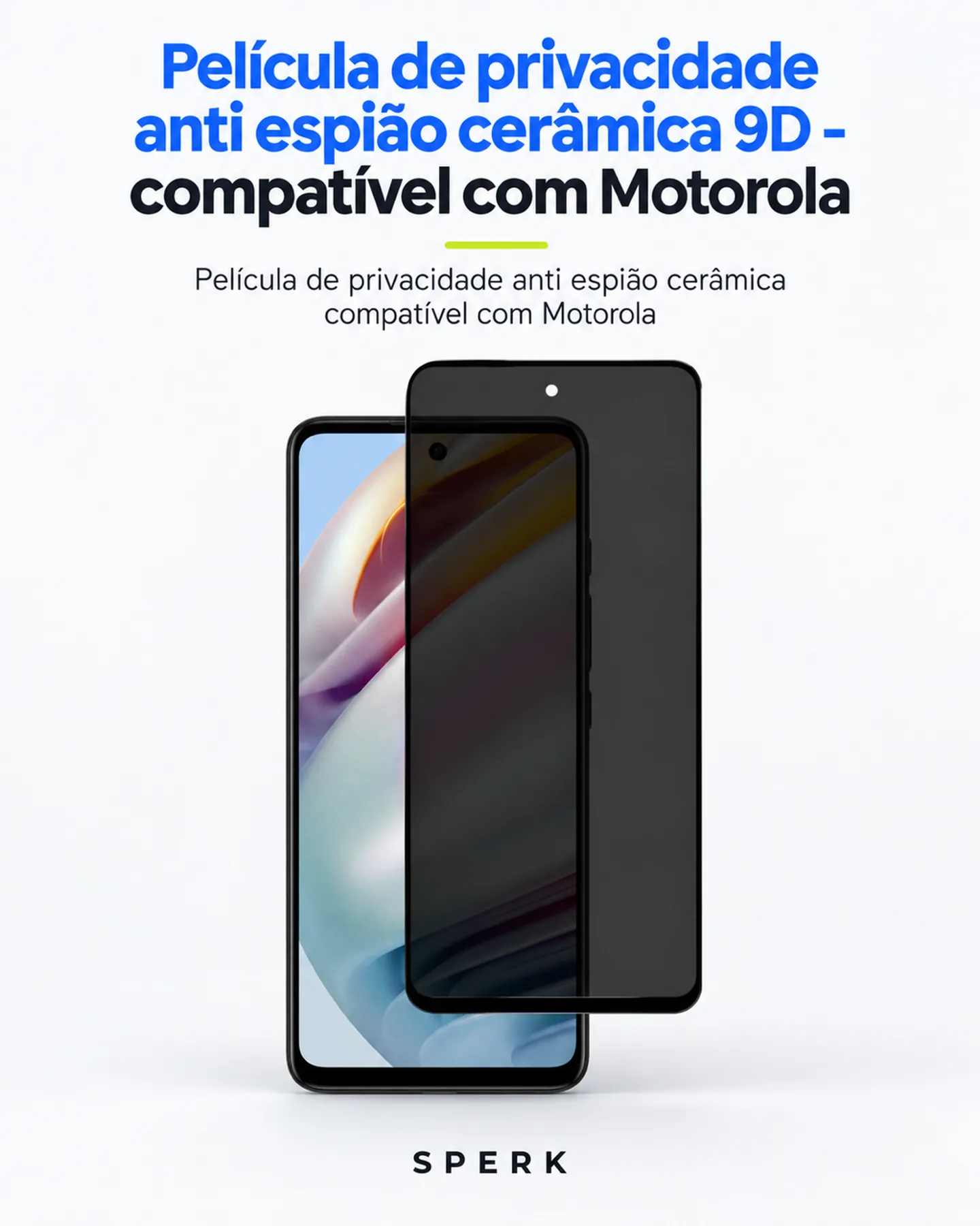 Película de privacidade anti espião cerâmica compatível com Motorola — painel 2