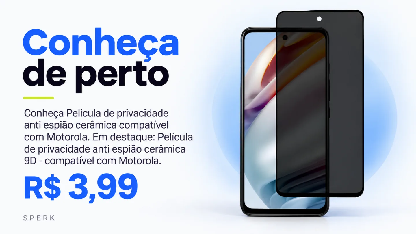 Película de privacidade anti espião cerâmica compatível com Motorola — heroi descricao