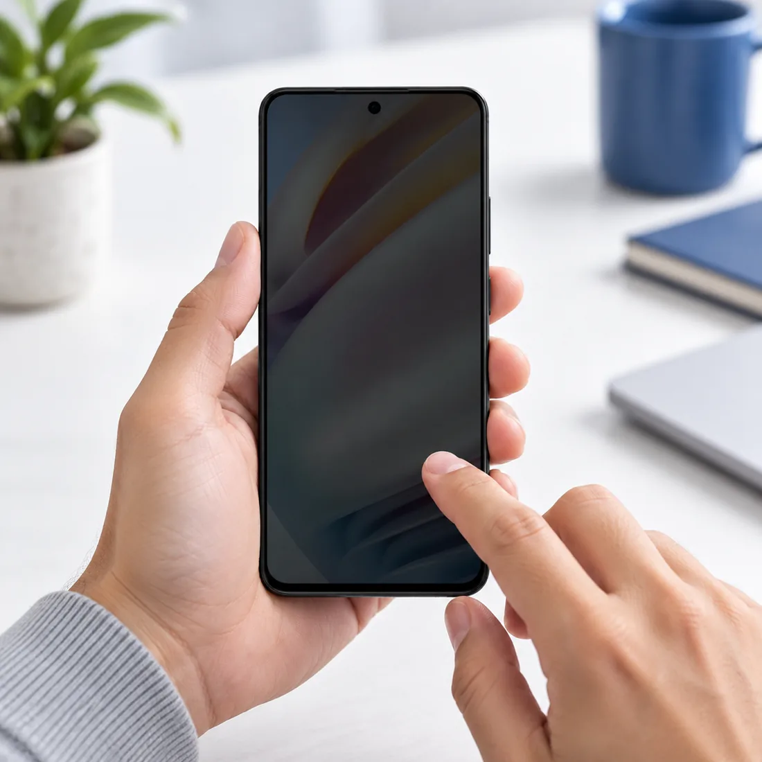 Película de privacidade anti espião cerâmica compatível com Motorola — uso