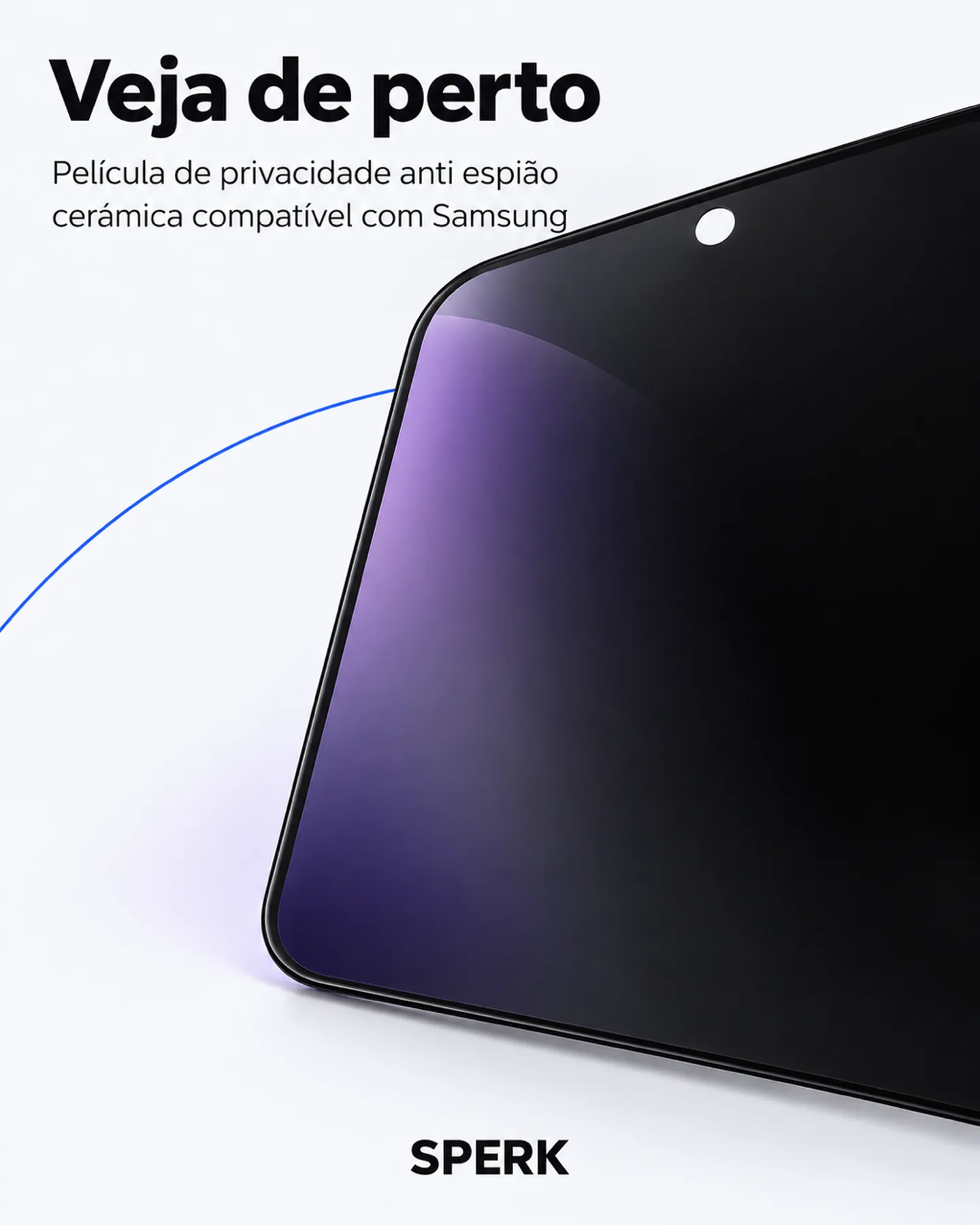 Película de privacidade anti espião cerâmica compatível com Samsung — painel 3