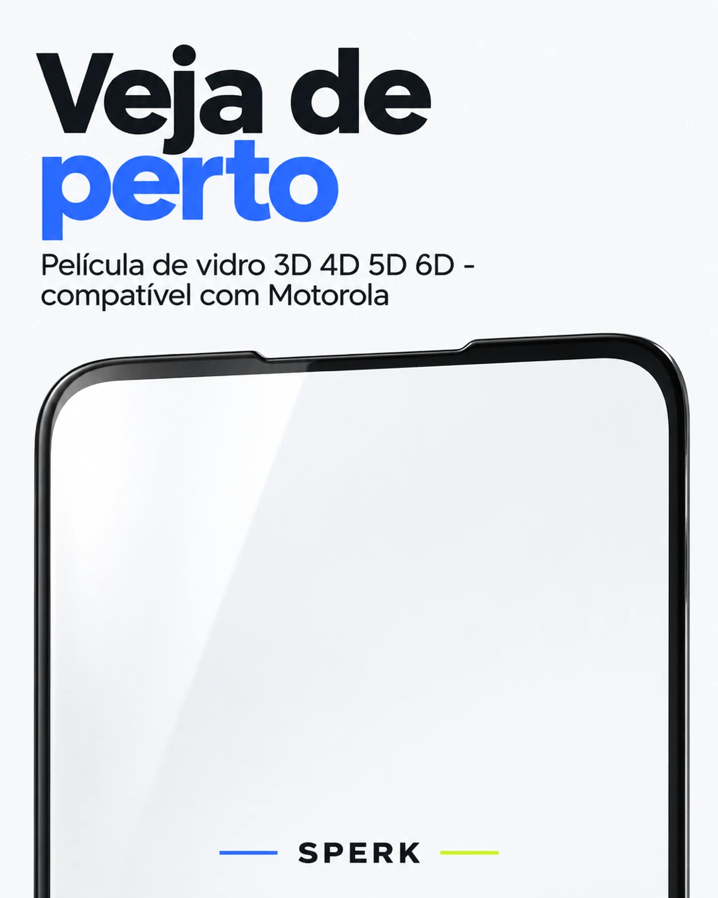 Película de vidro 3D 4D 5D 6D - compatível com Motorola — painel 3