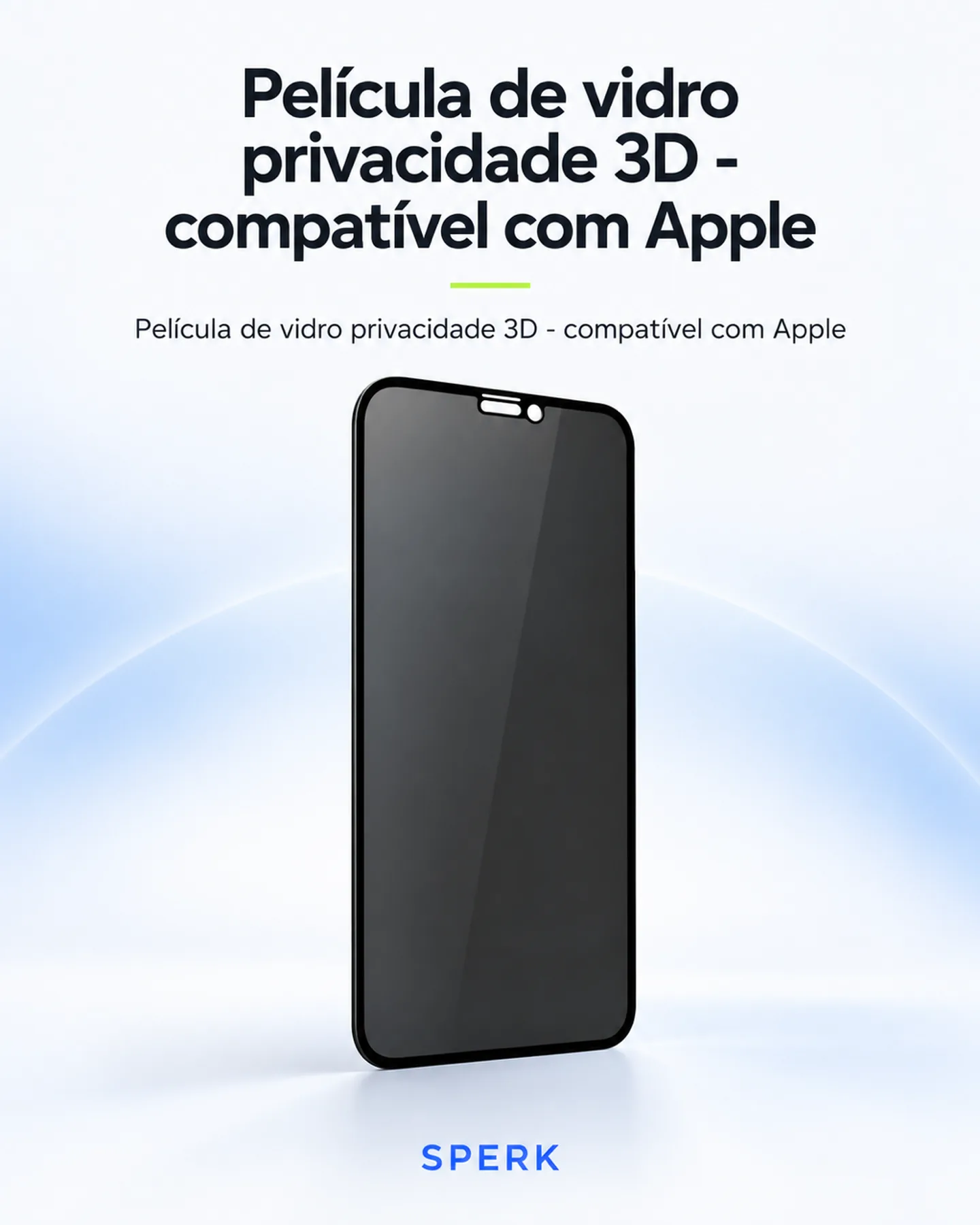 Película de vidro privacidade 3D - compatível com Apple — painel 1