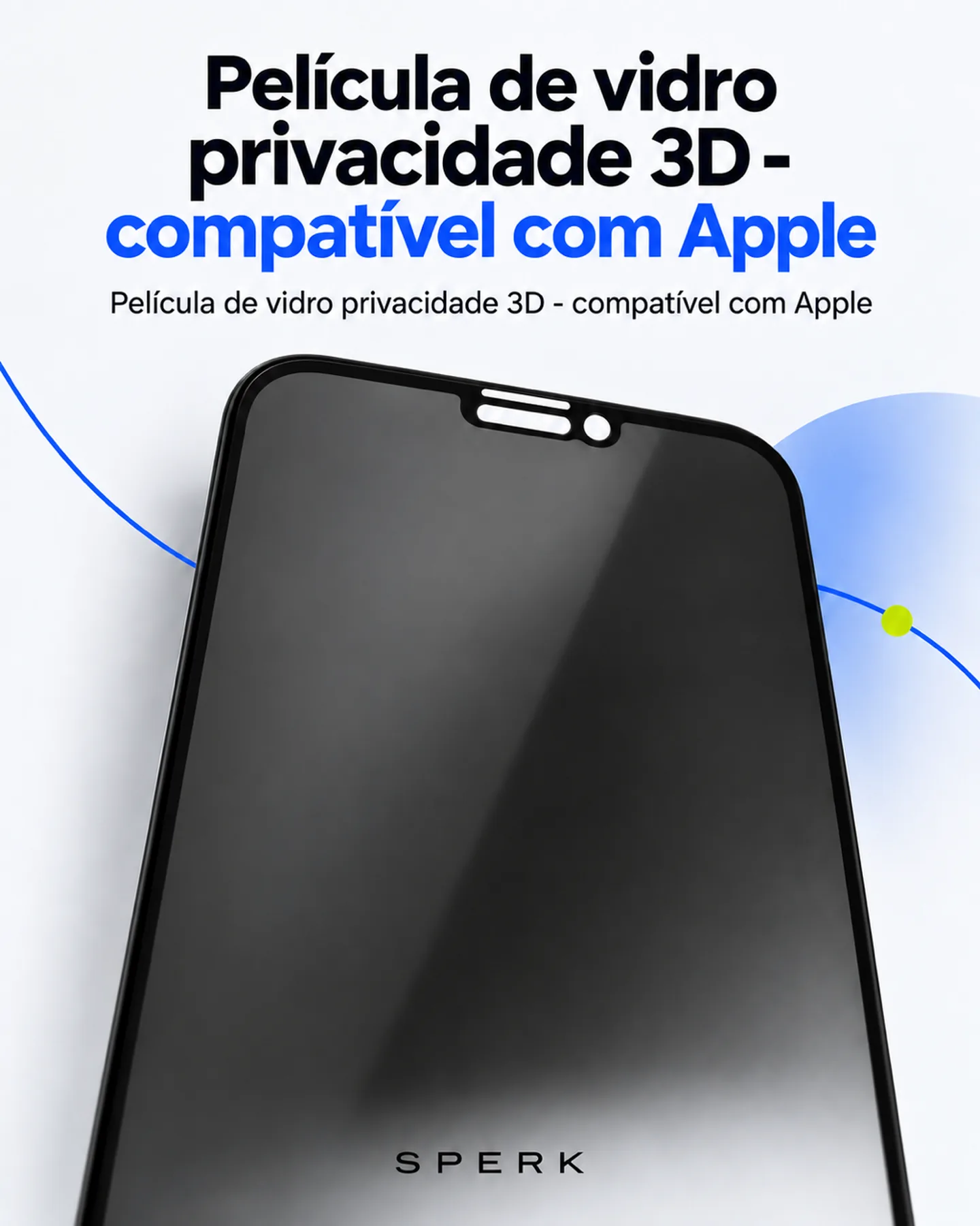 Película de vidro privacidade 3D - compatível com Apple — painel 2