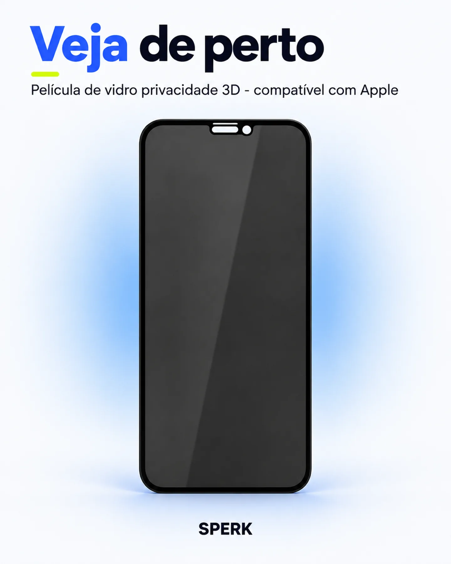Película de vidro privacidade 3D - compatível com Apple — painel 3