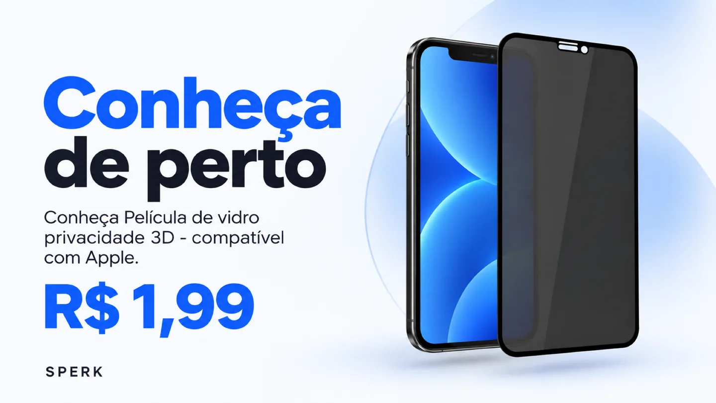 Película de vidro privacidade 3D - compatível com Apple — heroi descricao