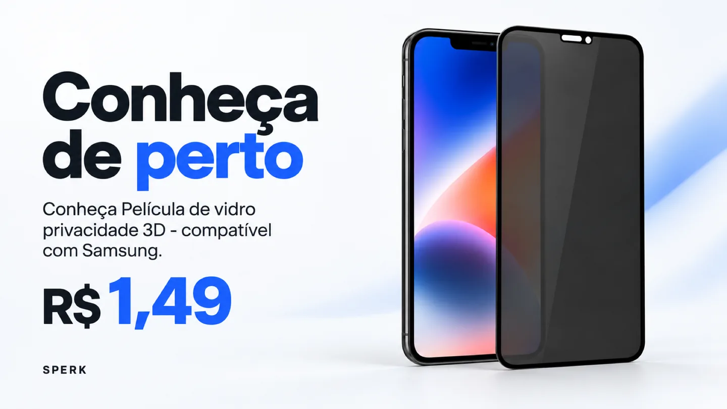Película de vidro privacidade 3D - compatível com Samsung — heroi descricao