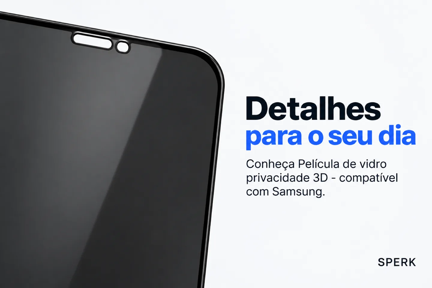 Película de vidro privacidade 3D - compatível com Samsung — diferencial uso