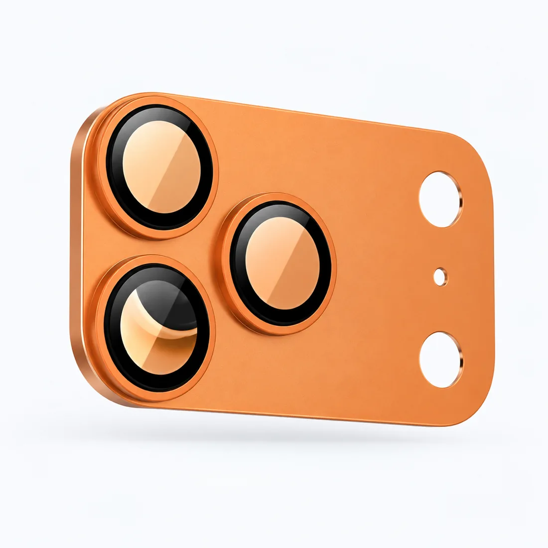 Película metálica para câmera iPhone - laranja, azul e prata